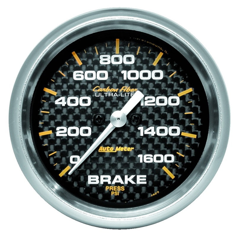 GAUGE, BRAKE PRESSURE, 2 5/8", 1600PSI, DIGITAL STEPPER MOTOR, CARBON FIBER 4867 4867 Photo - Primary