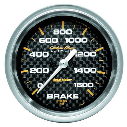 GAUGE, BRAKE PRESSURE, 2 5/8", 1600PSI, DIGITAL STEPPER MOTOR, CARBON FIBER 4867 4867 Photo - Primary
