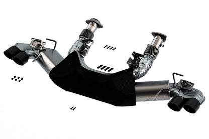 Borla 2020 Chevrolet Corvette C8 6.2 ATAK 3in Exhaust System Dual Round Rolled A/C Black Chrome Tips 140839BC 140839BC Photo - Primary