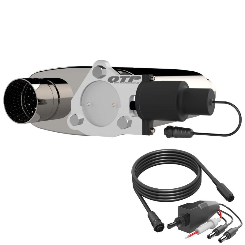 QTP 3in Weld-On 304SS Screamer Muffler w/Bolt-On QTEC Electric Cutout 13300C 13300C Photo - Primary
