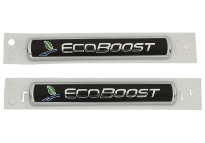 Ford Racing Black/Silver EcoBoost Emblem 3-1/2in x 9/16in - Set of 2 M-1447-EBBLK M-1447-EBBLK Photo - Unmounted