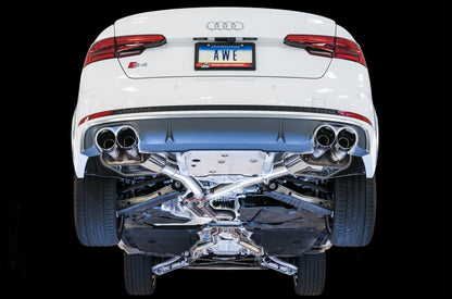 AWE Tuning Audi B9 S4 SwitchPath Exhaust - Non-Resonated (Silver 102mm Tips) 3025-42030 3025-42030 Photo - Mounted