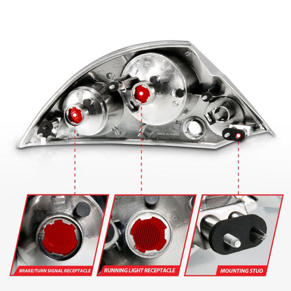 Anzo 2000-2005 Mitsubishi Eclipse Taillights Black 221081 Photo - Unmounted
