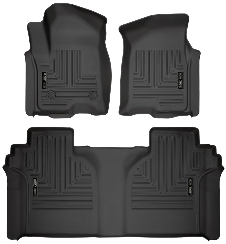 Husky Liners 2019 Chevy Silverado 1500 CC w/Storage Box Front & 2nd Seat Weatherbeater Floor Liners 94021 94021 Photo - Primary
