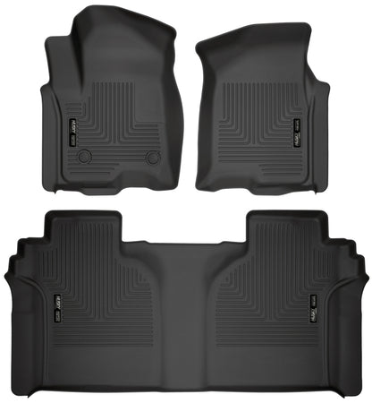 Husky Liners 2019 Chevy Silverado 1500 CC w/Storage Box Front & 2nd Seat Weatherbeater Floor Liners 94021 94021 Photo - Primary