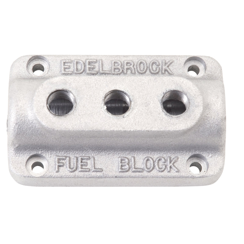 Edelbrock Triple Outlet Fuel Block Kit 1285 Photo - Primary