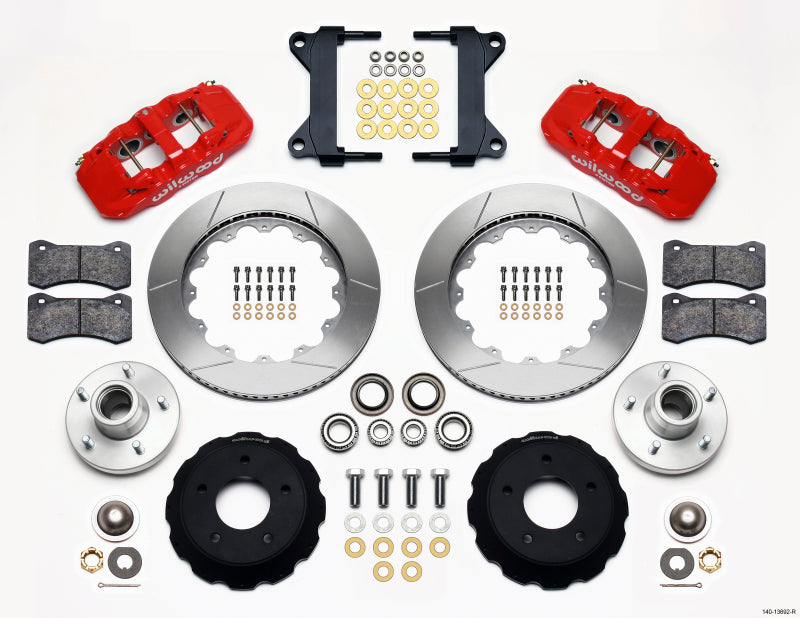 Wilwood AERO6 Front Hub Kit 14.00-Red Chevy C-10 60-87 CPP Drop Spindle 140-13692-R 140-13692-R Photo - Primary