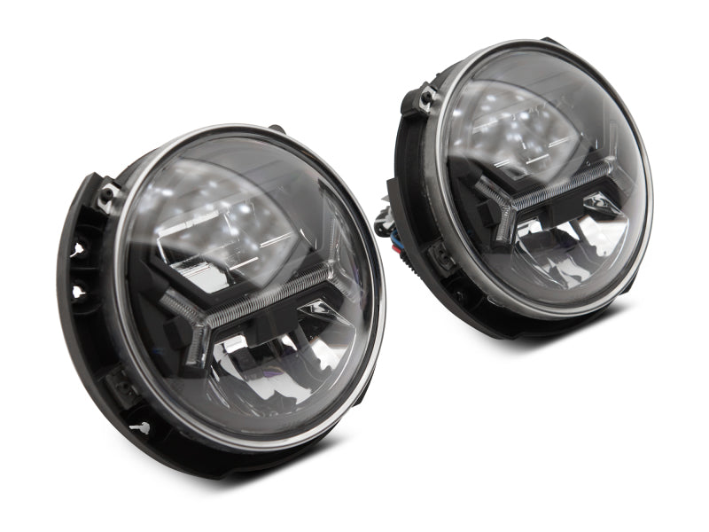 Raxiom 07-18 Jeep Wrangler JK LED Halo Headlights- Black Housing (Clear Lens) J123773 J123773 Photo - Close Up