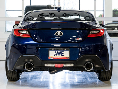 AWE Tuning AWE Subaru BRZ/ Toyota GR86/ Toyota 86 Track Edition Cat-Back Exhaust- Chrome Silver Tips 3020-32279 3020-32279 Photo - Mounted