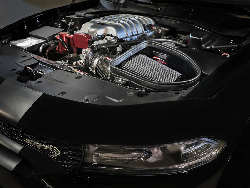 aFe Dodge Charger SRT Hellcat Redeye 21-23 V8-6.2L Track Series Stage-2 Carbon Fiber Intake System 57-10027D 57-10027D Photo - Mounted