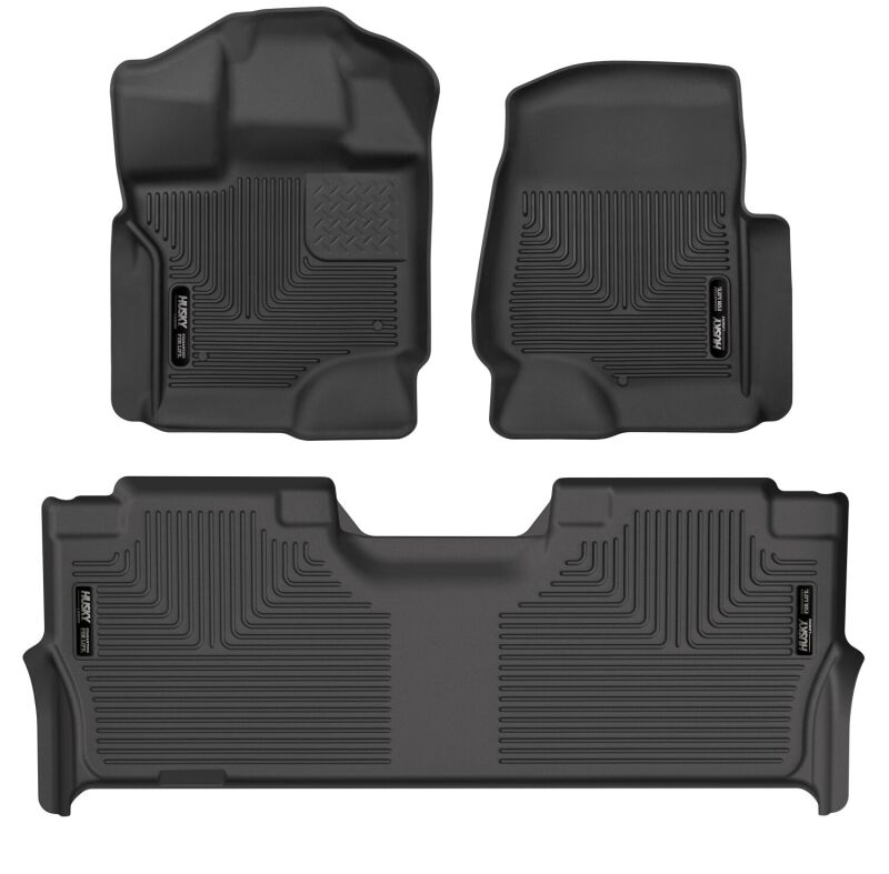 Husky Liners 17-19 F-250/F-350/F-450 Crew Cab Weatherbeater Black Front 94061 Photo - Primary