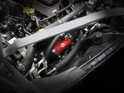 aFe BladeRunner 22-23 Kia Stinger L4-2.5L (t) Aluminum Hot and Cold Charge Pipe Kit - Red 46-20694-R 46-20694-R Photo - Mounted