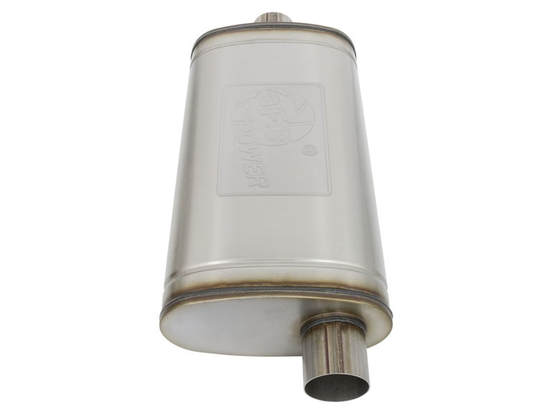 aFe MACH Force-Xp 409 Stainless Steel Muffler: 3" Center Inlet /3" Offset 49M00016 Photo - Unmounted