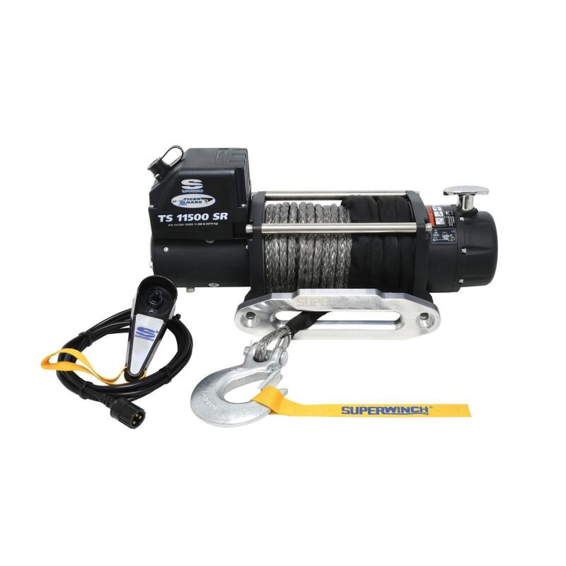 Superwinch 11500 LBS 12 VDC 3/8in x 80ft Synthetic Rope Tiger Shark 11500 Winch 1511201 1511201 Photo - Primary