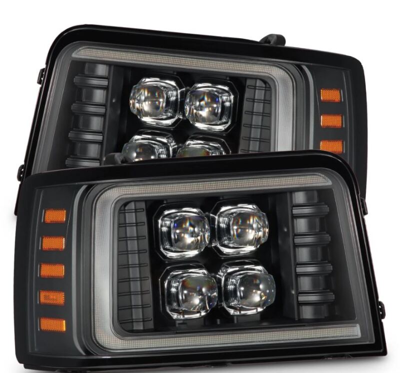 AlphaRex 92-96 Ford F-Series/Bronco NOVA-Series LED Proj Headlight Bk w/Actv Light SeqSig & SBDRL 880299 880299 Photo - Primary