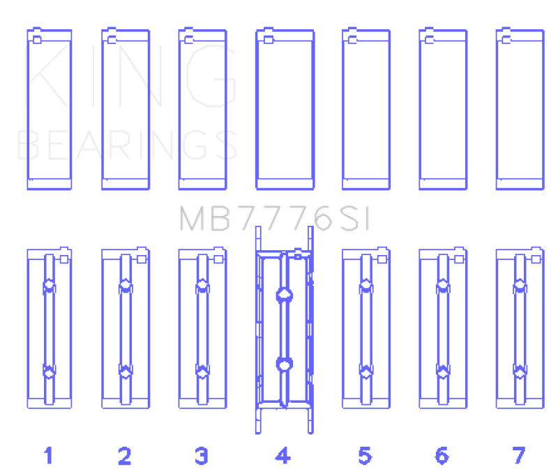 King Engine Bearings King BMW N55B30A/N53B30A/N52B30A (Size 0.50 Oversized) Main Bearing Set MB7776SI0.5 MB7776SI0.5 Photo - Primary