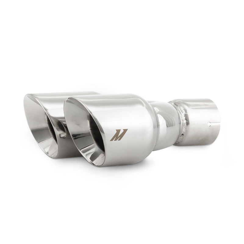 Mishimoto Dual Offset Tips 2.5in Inlet 3in Outlet Slash Cut - Polished MMEXH-TIP-FSTP MMEXH-TIP-FSTP Photo - Primary