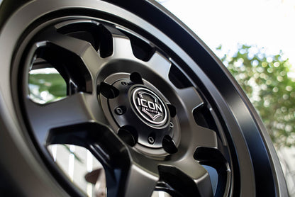 ICON Nuevo 17 X 8.5 5 X 5 6mm Offset 4.5in BS Satin Black 8117857345SB 8117857345SB Photo - Close Up