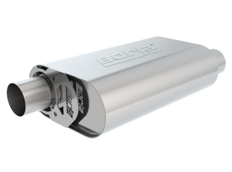 Borla CrateMuffler SBC 283 / 327 / 350 2.5 inch Offset/Center 14in x 4.35in x 9in Oval Muffler 400823 400823 Photo - Primary
