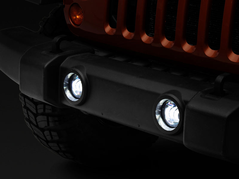 Raxiom 07-22 Jeep Wrangler JK/JL Axial Series Tri-Bar LED Fog Lights- White J130811 J130811 Photo - Close Up
