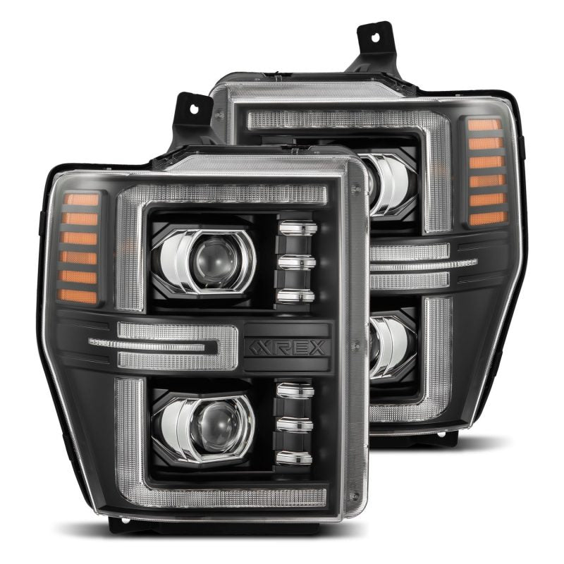 AlphaRex 08-10 Ford F250-550 LUXX-Series LED Projector Headlights Black w/Activ Light/Seq Signal 880312 880312 Photo - Primary
