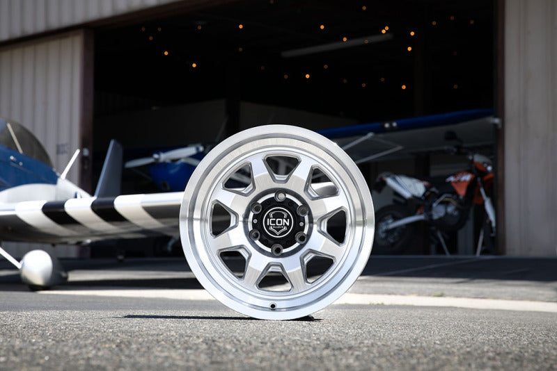 ICON Nuevo 17 X 8.5 5 X 4.5 0mm Offset 4.75in BS Silver Machined 8117856547SM 8117856547SM Photo - lifestyle view