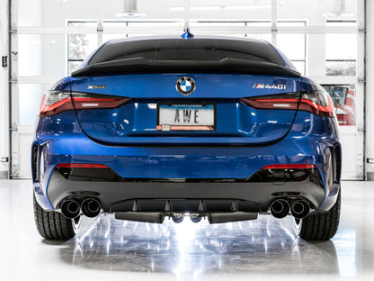 AWE Tuning 2019+ BMW M340i (G20) Resonated Touring Edition Exhaust - Quad Diamond Black Tips 3015-43158 3015-43158 Photo - Mounted