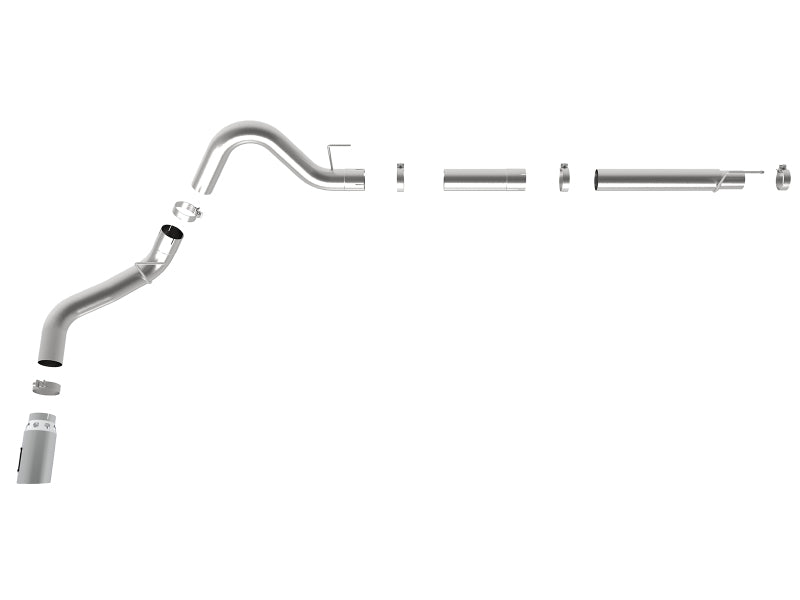aFe Large Bore-HD 4in 409 SS DPF-Back Exh 18-19 Ford F-150 V6-3.0L (td) w/ Polished Tip 49-43106-P 49-43106-P Photo - Unmounted