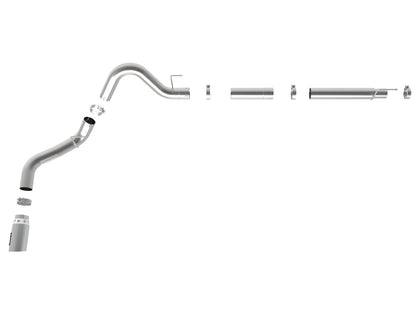 aFe Large Bore-HD 4in 409 SS DPF-Back Exh 18-19 Ford F-150 V6-3.0L (td) w/ Polished Tip 49-43106-P 49-43106-P Photo - Unmounted