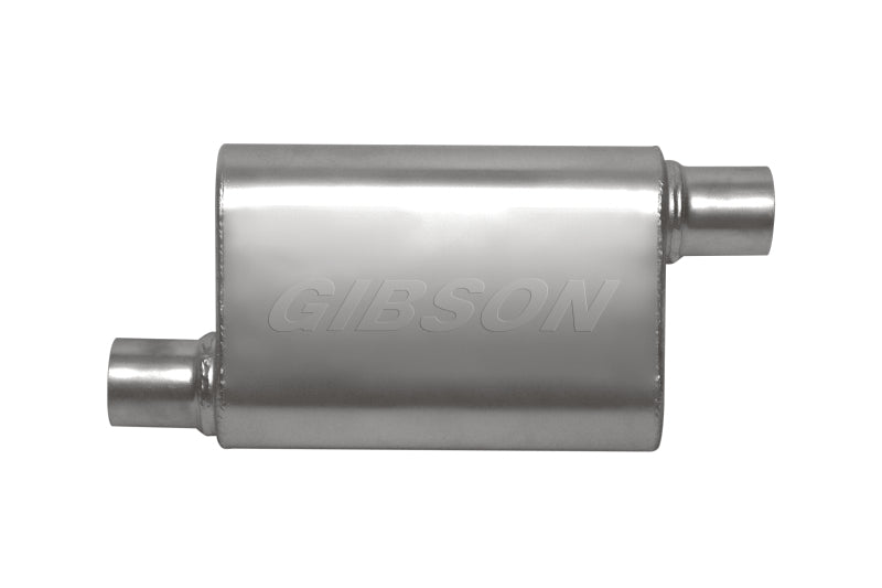 Gibson CFT Superflow Offset/Offset Oval Muffler - 4x9x13in/2.5in Inlet/2.5in Outlet - Stainless 55132S 55132S Photo - Primary