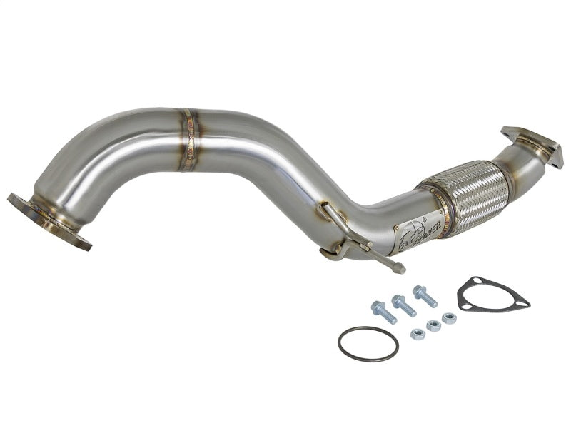 aFe Twisted Steel 3" Rear Down-Pipe/Mid-Pipe 17-18 Honda Civic Type R 2.0L 49-36617 Photo - Primary