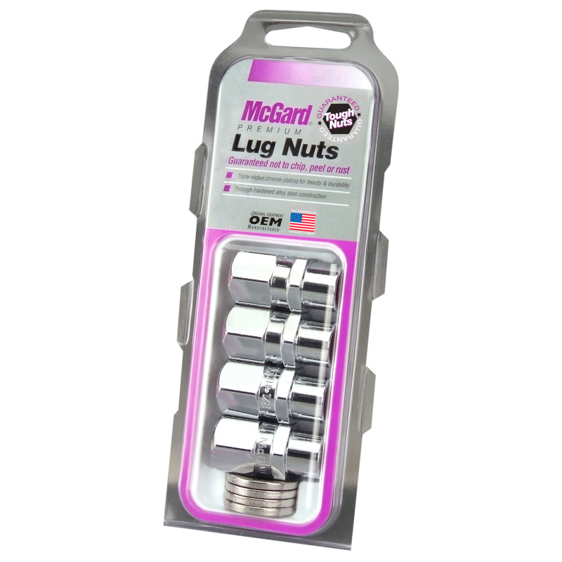 McGard Hex Lug Nut (Drag Racing Short Shank) M12X1.5 / 13/16 Hex / 1.6in. Length (4-Pack) - Chrome 60129 60129 Photo - Primary