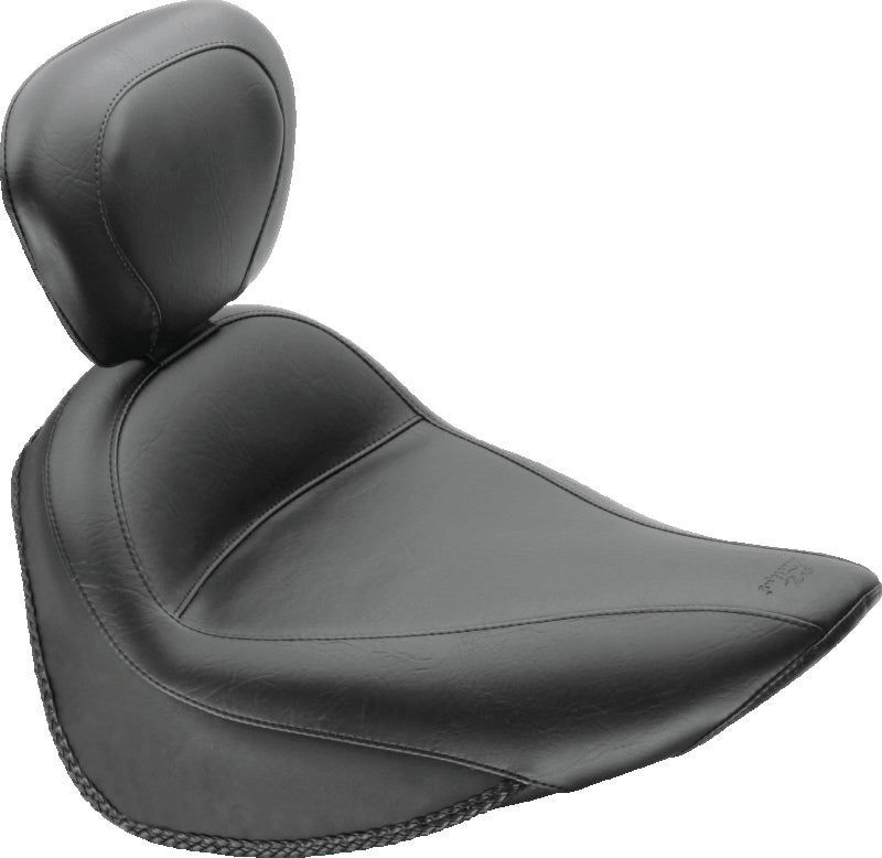 Mustang Motorcycle Mustang 84-06 Harley Standard Rear Tire Standard Touring Solo Seat w/Driver Backrest - Black 79716 79716 Photo - Primary