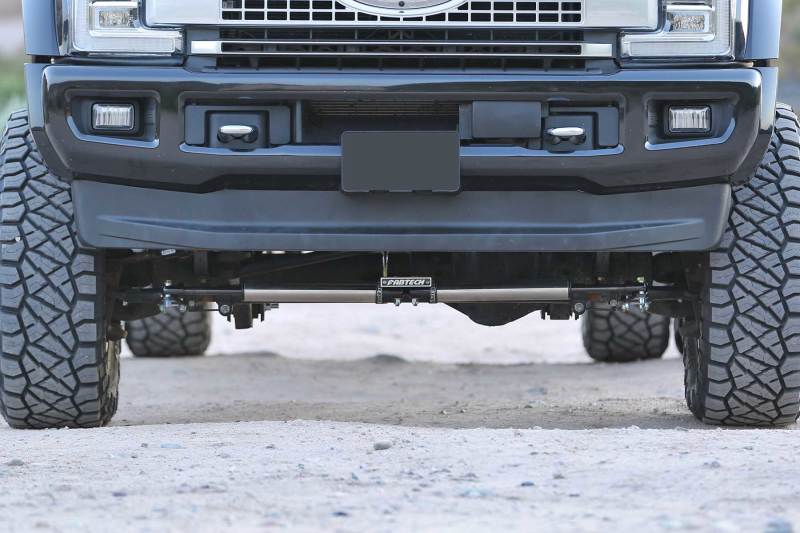 Fabtech 19-20 Ford F450/F550 4WD Dual Steering Stabilizer System w/DL 2.25 Shocks FTS22313 FTS22313 Photo - lifestyle view