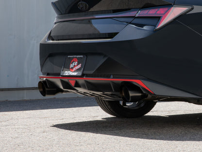 aFe Takeda Hyundai Elantra N 22-23 L4-2.0L (t) 3in SS Axle-Back Exhaust System w/ Black Tips 49-37027-B 49-37027-B Photo - Mounted