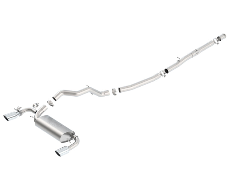 Borla 16-17 Ford Focus RS 2.3L MT Round Angle-Cut Tips Split Rear Exit ATAK Catback Exhaust 140730 140730 Photo - Primary