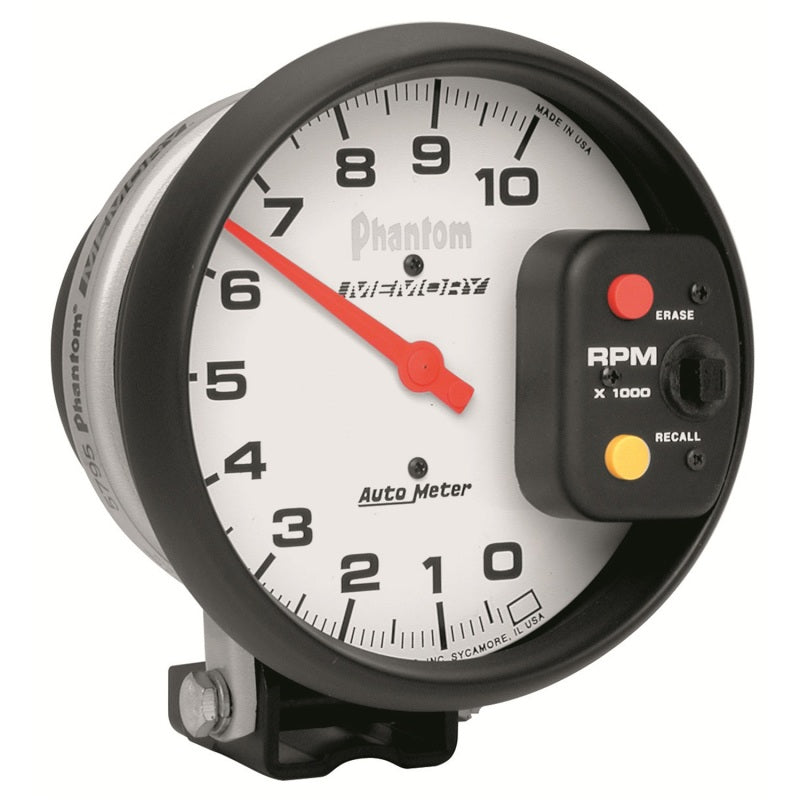 Autometer Gauge, Tachometer, 5", 10k RPM, Pedestal w/ Peak RPM Memory, Phantom 5795 Photo - Primary