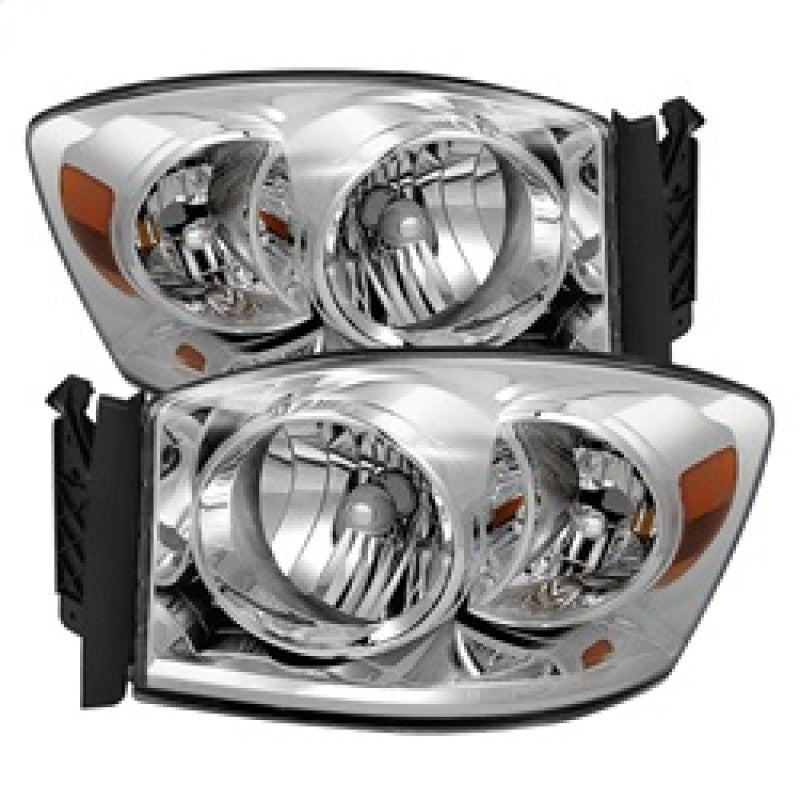 SPYDER Xtune Dodge Ram 1500 06-08 / Ram 2500/3500 06-09 Amber Crystal Headlights Chrome HD-JH-DR06-AM-C 9022913 9022913 Photo - Primary