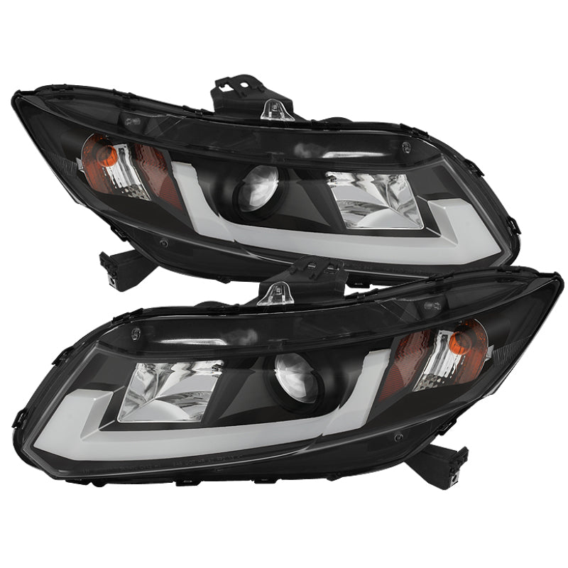Spyder Honda Civic 2012-2014 Projector Headlights - Light Bar DRL Black PRO-YD-HC12-DRL-BK 5076519 5076519 Photo - Primary