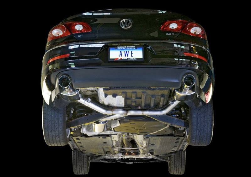 AWE Tuning VW CC Touring Edition Exhaust Dual Outlet - Chrome Silver Tips 3010-32018 3010-32018 Photo - Mounted