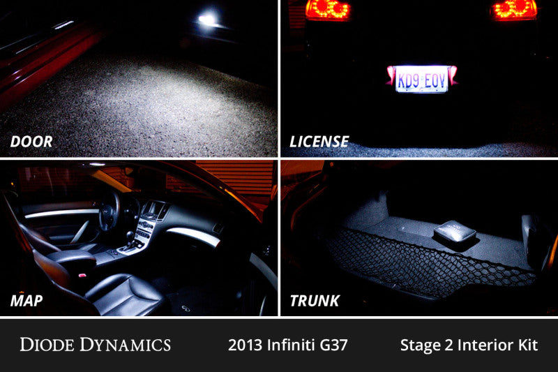 Diode Dynamics 07-15 Infiniti G37 Sedan Interior LED Kit Cool White Stage 1 DD0527 DD0527 User 4