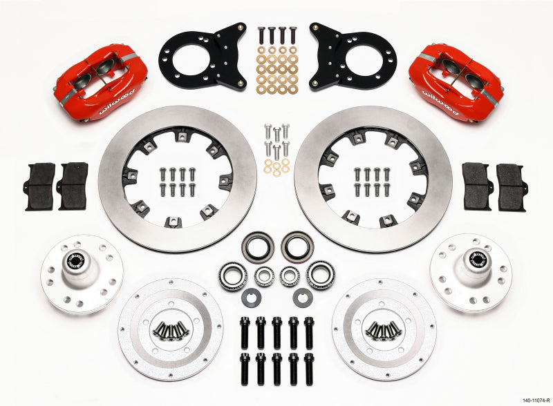 Wilwood Forged Dynalite Front Kit 12.19in Red 1970-1973 Mustang Disc & Drum Spindle 140-11074-R 140-11074-R Photo - Primary