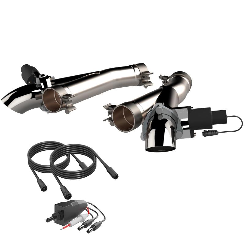 QTP 2018+ Jeep Grand Cherokee Trackhawk 2.75in 304SS Aggressor Cutout Dual Mid Pipes 527112 527112 Photo - Primary