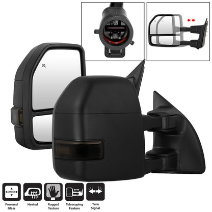 SPYDER xTune 99-07 Ford Super Duty Heated LED Signal Power Mirrors - Smk (Pair) (MIR-FDSD99S-G4-PW-SM-SET) 9943102 9943102 Photo - Primary