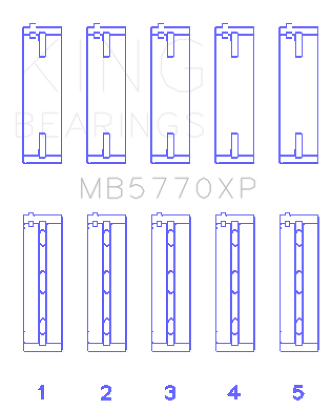 King Engine Bearings Nissan Vk45Dd/E/Vk50Ve/Vk56DE/Vd (Size STDX) Main Bearing Set MB5770XPSTDX MB5770XPSTDX Photo - Primary