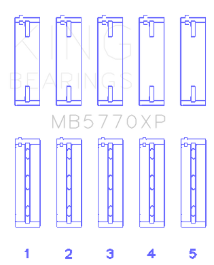 King Engine Bearings Nissan Vk45Dd/E/Vk50Ve/Vk56DE/Vd (Size STDX) Main Bearing Set MB5770XPSTDX MB5770XPSTDX Photo - Primary
