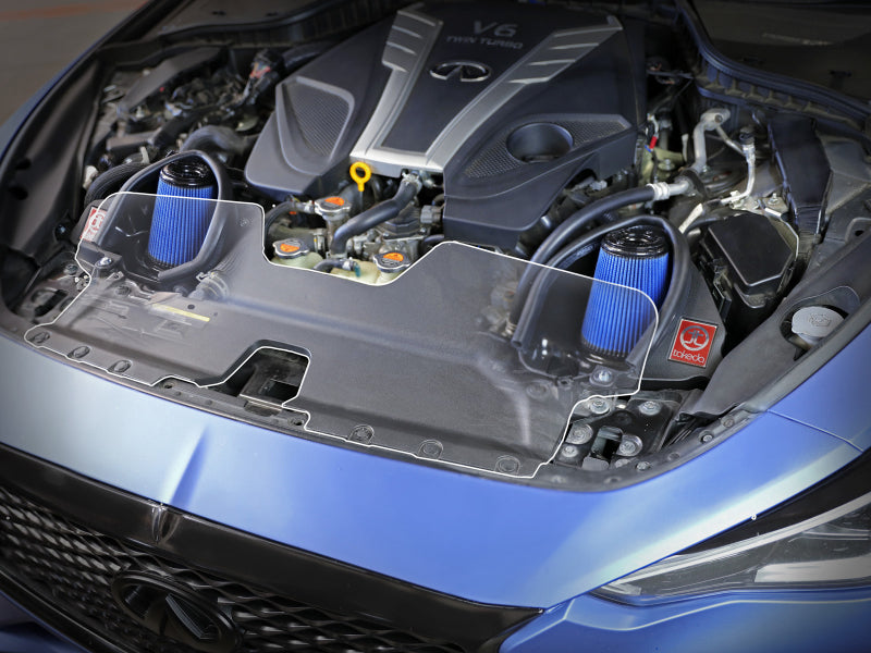 aFe Takeda Stage-2 Pro 5R Cold Air Intake System 16-19 Infinity Q50/Q60 V6-3.0L (tt) 56-10004R 56-10004R Photo - Mounted