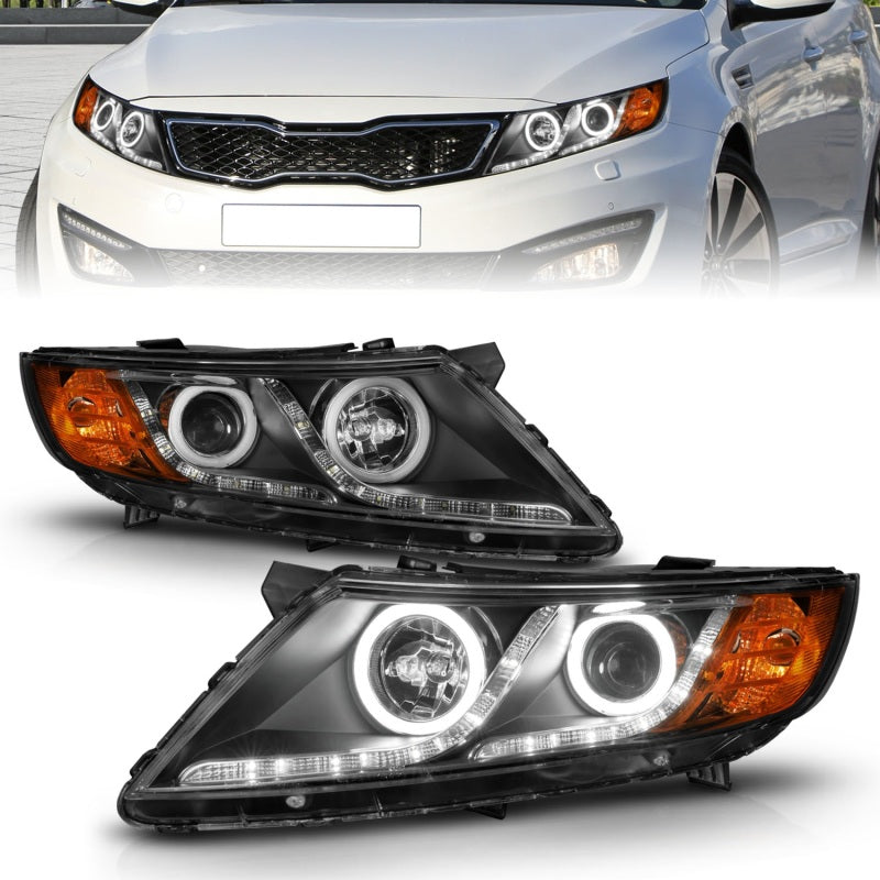 Anzo 2011-2013 Kia Optima Projector Headlights w/ Halo Black (CCFL) 121460 Photo - Primary