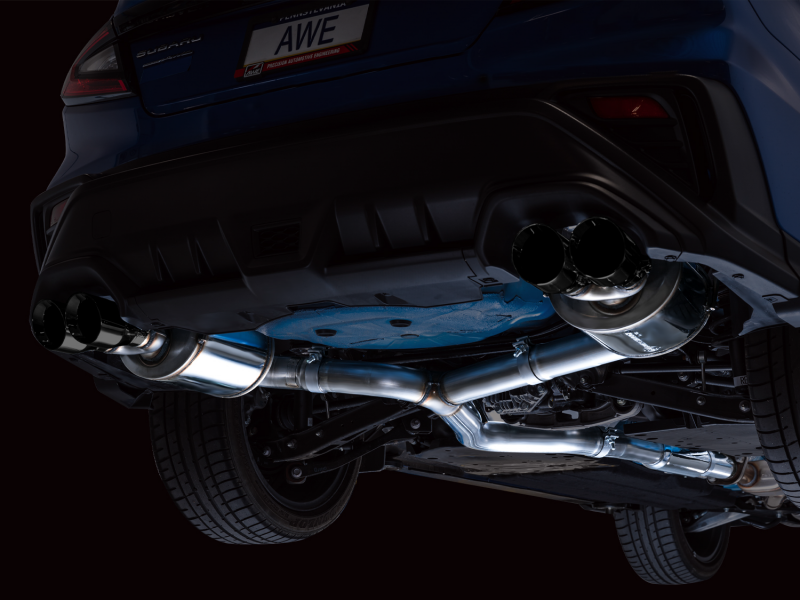 AWE Tuning 2022+ VB Subaru WRX Touring Edition Exhaust - Diamond Black Tips 3015-43979 3015-43979 Photo - Mounted