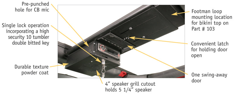 Tuffy Products Tuffy Jk Overhead Console- Blk- 2007+ Jk Wrangler 142-01 142-01 Photo - Close Up